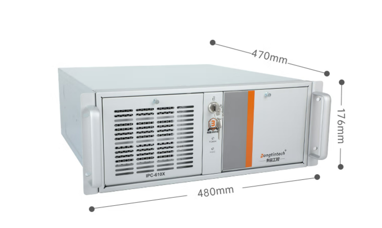 　這款機(jī)器采用了DT-610X機(jī)箱和DT-WR680MA主板。整體為銀灰色。采用了熱浸鍍鋅薄鋼板，防銹、耐候性強(qiáng)。并且它的防銹蝕性特別好，-般環(huán)境防蝕效果可達(dá)30-50年，熱浸鍍鋅薄鋼板外形美觀，加工容易。尺寸為430（481.6帶耳朵）*470*176mm（寬*深*高）,約重23kg，便于搬運(yùn)。